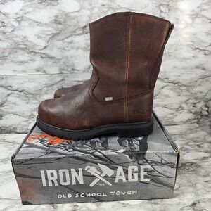 IRON AGE IA0195 Wellington Boot,M,8 1/2,Brown, IA0195